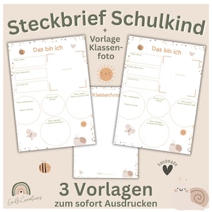 Steckbrief Schulkind | Steckbrief Schüler | Vorlagen Lehrer | Vorlagen Zeugnismappe | Steckbrief Grundschule | Vorlagen Schule | Klassenfoto