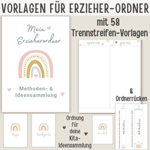Template for educator folder DinA4 | Folder kindergarten | Portfolio template crèche | Portfolio template daycare | Kindergarten folder educator |
