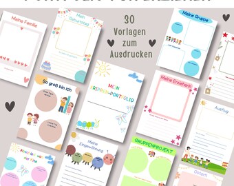 Portfolio template daycare | Portfolio template crèche | Portfolio template kindergarten | Template for educators | Template portfolio childminder |