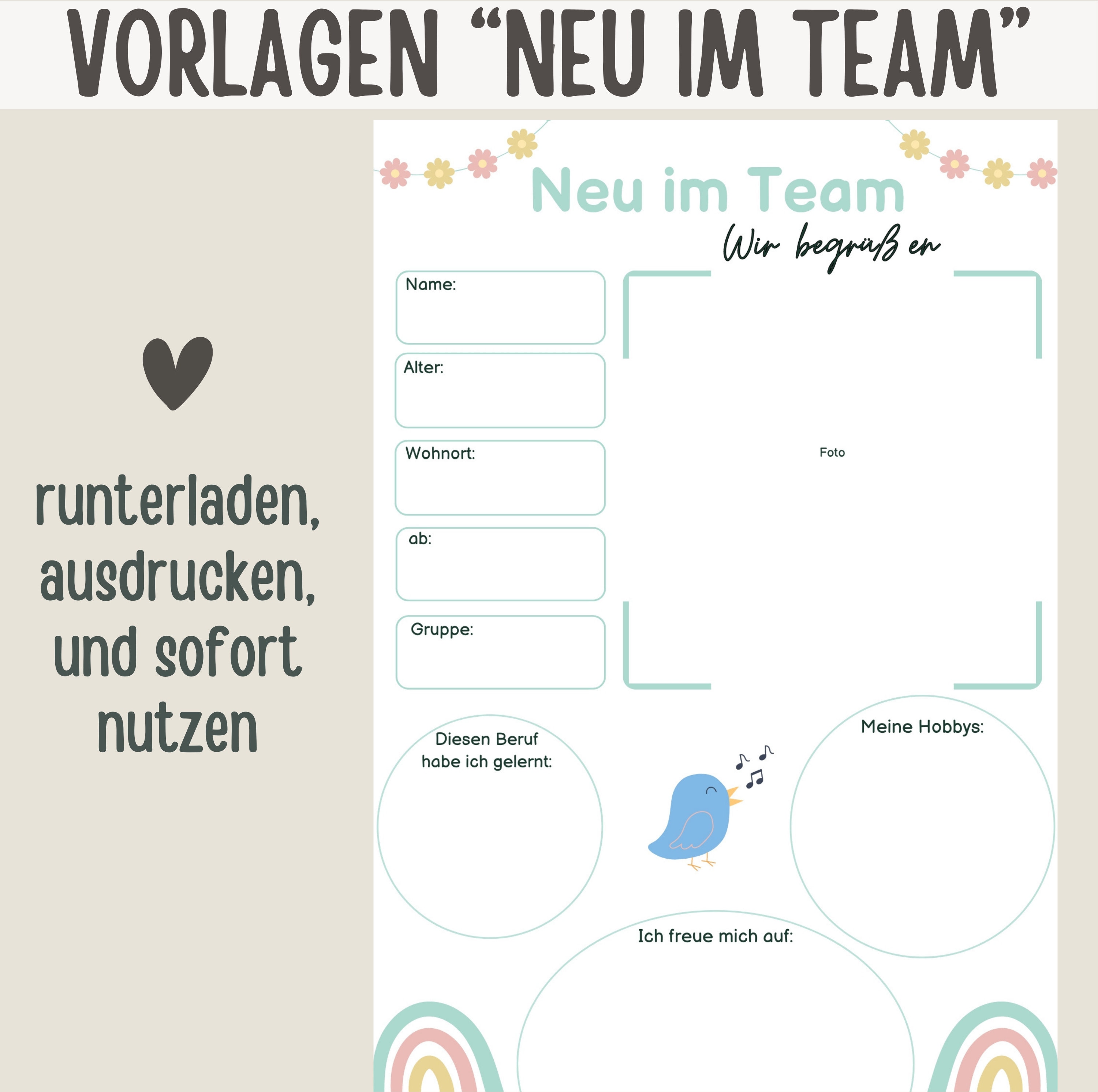 Aushang Vorstellung neue Erzieherin | Steckbrief Erzieher Krippe ...
