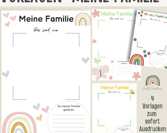 Portfolio Vorlage Kita | Vorlage Meine Familie Kita | Portfolio Krippe | Vorlage für Erzieher | Portfolio Kindergarten | Erzieher Materialie