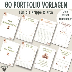 60 Portfolio Vorlagen Kindergarten | Portfolio Vorlagen Kita | Portfolio Vorlagen Krippe | Vorlagen für Erzieher PDF | Ordner Kindergarten |