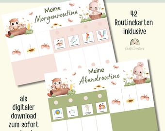 Morning routine for children | Routine plan for children | Evening routine for children | Routine cards for children | Morning routine child template | Daily plan