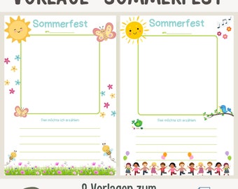 Daycare Summer Festival Template | Kindergarten Portfolio Template | Summer Nursery Template | Portfolio Template | Daycare Portfolio | Template for Educators