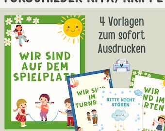 Kindergarten door sign | Kindergarten noticeboard template | Kindergarten portfolio templates | Educator materials | Templates for nursery educators | Kindergarten