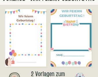 Birthday portfolio template | Kindergarten birthday template | Teacher birthday template | Daycare portfolio | Nursery birthday template |