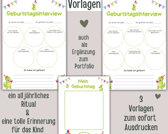 Birthday template for daycare | Portfolio template for kindergarten | Birthday interview | Template for educators | Folder for daycare | Template for crèche |