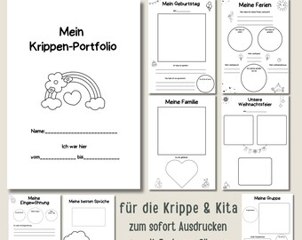120 black and white daycare portfolio templates | Kindergarten portfolio templates | Nursery templates | Templates for educators | Kindergarten folders |
