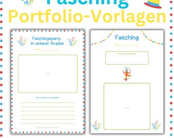 6 Carnival Portfolio Templates Kindergarten | Portfolio Template Kita Carnival | Template Nursery | Template for Educators | Educator Materials