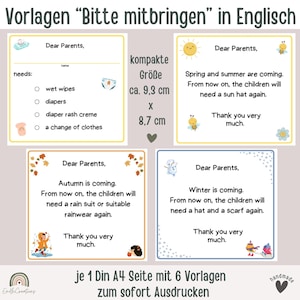 Daycare poster | Nursery poster | Kindergarten portfolio template | Template for English educators | Educator materials | Daycare folder template