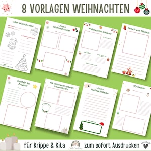 Plantillas de portafolios navideños Jardín de infantes | Lista de deseos de guardería | Guardería para la fiesta de Navidad | Plantillas para educadores | Portafolio de Natividad de Adviento |