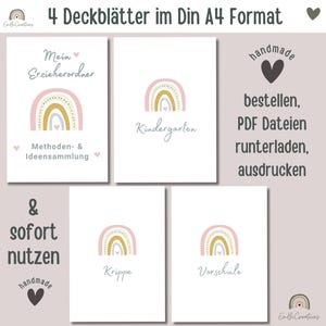 Portfolio Vorlage Kita | Vorlage für Erzieher Ordner DinA4 | Portfolio Krippe | Portfolio Vorlage Kindergarten | Methodensammlung Erzieher |