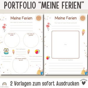 Portfolio Vorlage Kindergarten | Meine Ferien Vorlage Kita | Vorlage Erzieher Ferien | Portfolio Vorlage Krippe Sommerferien | Sommerferien