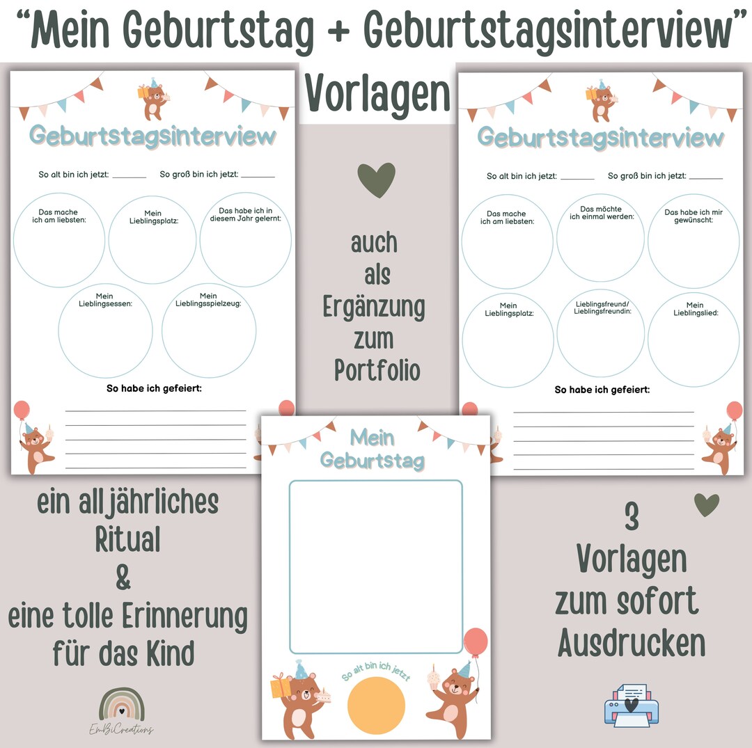  Birthday Template Daycare Portfolio Template Kindergarten Template Illustration 