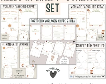 44 Portfolio template kindergarten | Portfolio crèche | Portfolio template daycare | Templates for educators | Daycare folders | Educator materials |