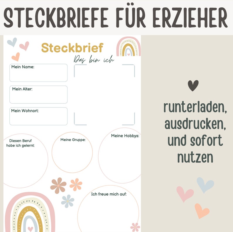 2 Steckbriefe F r Erzieher Steckbrief Kita Vorlage Erzieher Krippe 