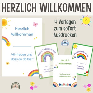 Willkommen Vorlage Kita | Eingewöhnung Krippe | Portfolio Vorlage Kindergarten | Aushang Kita | Erzieher Materialien | Vorlage für Erzieher