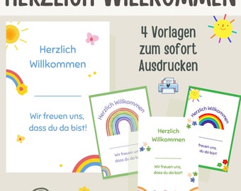 Willkommen Vorlage Kita | Eingewöhnung Krippe | Portfolio Vorlage Kindergarten | Aushang Kita | Erzieher Materialien | Vorlage für Erzieher