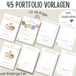 45 Kindergarten Portfolio Templates | Nursery Portfolio Templates | Daycare Portfolio Templates | Templates for Teachers | Kindergarten Folders |