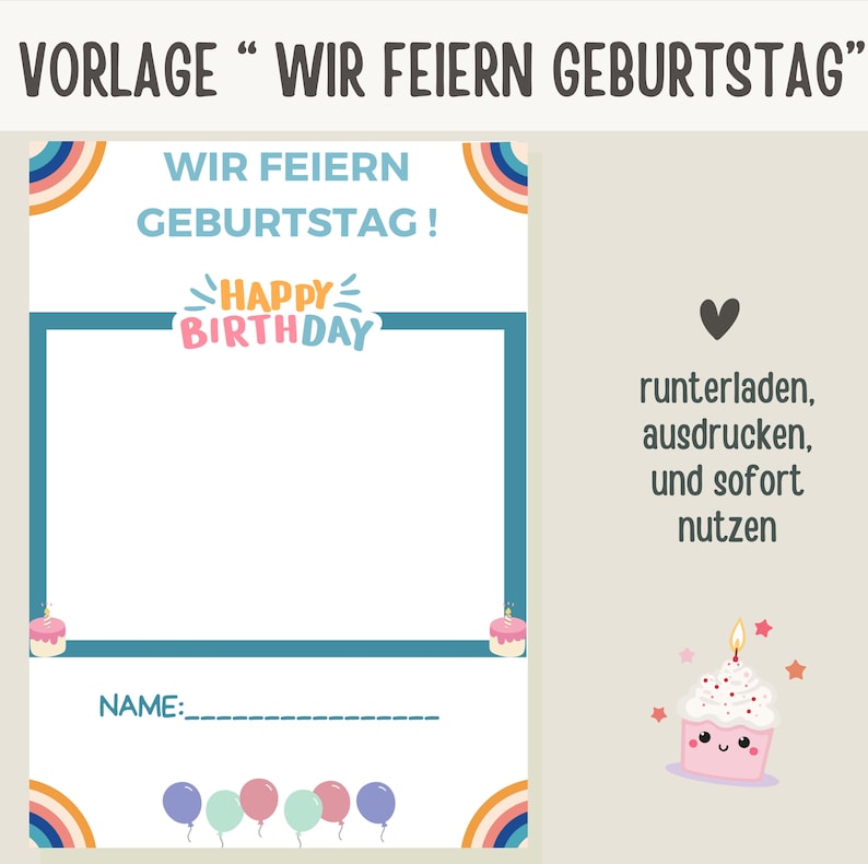  Kindergarten Birthday Template 