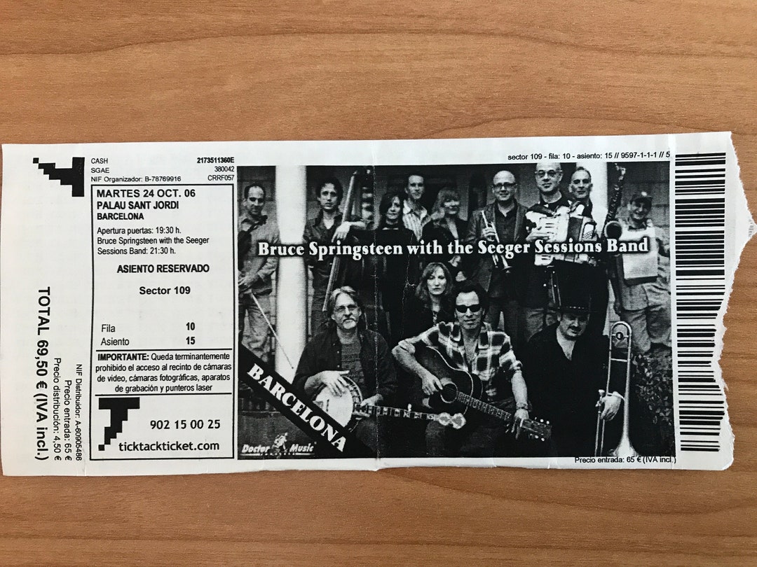 Springsteen Movie Tickets Bruce Springsteen Vintage Concert Ticket Barcelona 10/24/2006 Palau ...