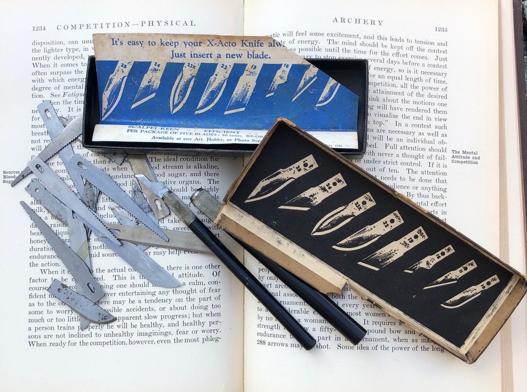 Vintage Xacto Knife Set With Two Handles and Multiple Refill Blades Etsy
