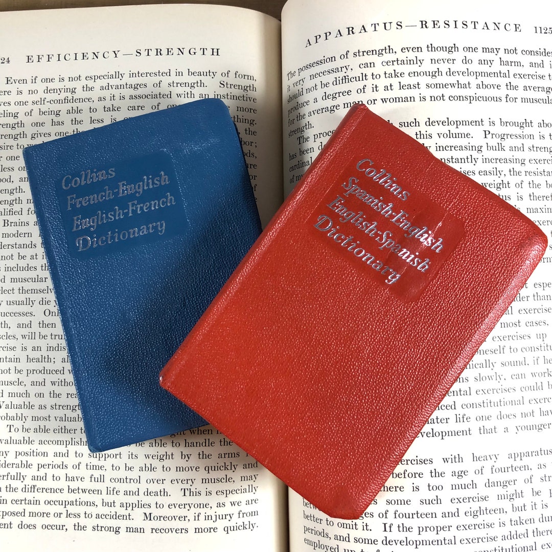Your Choice Vintage Collins Spanish English or French English Pocket