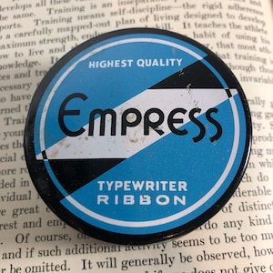Vintage Blue & Black Empress Typewriter Ribbon Tin