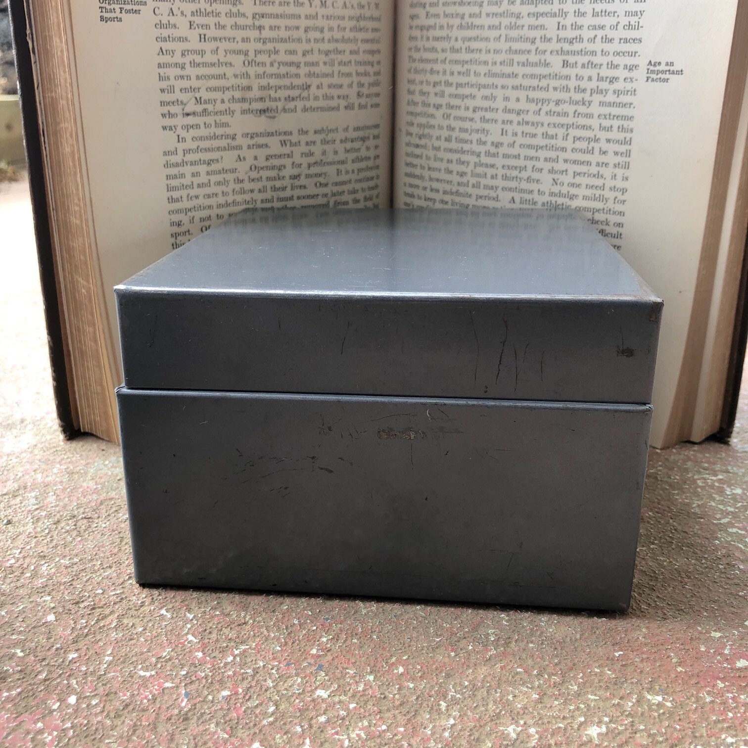 Vintage Gray Metal Small File Box for Index Cards, Addresses, Recipes ...