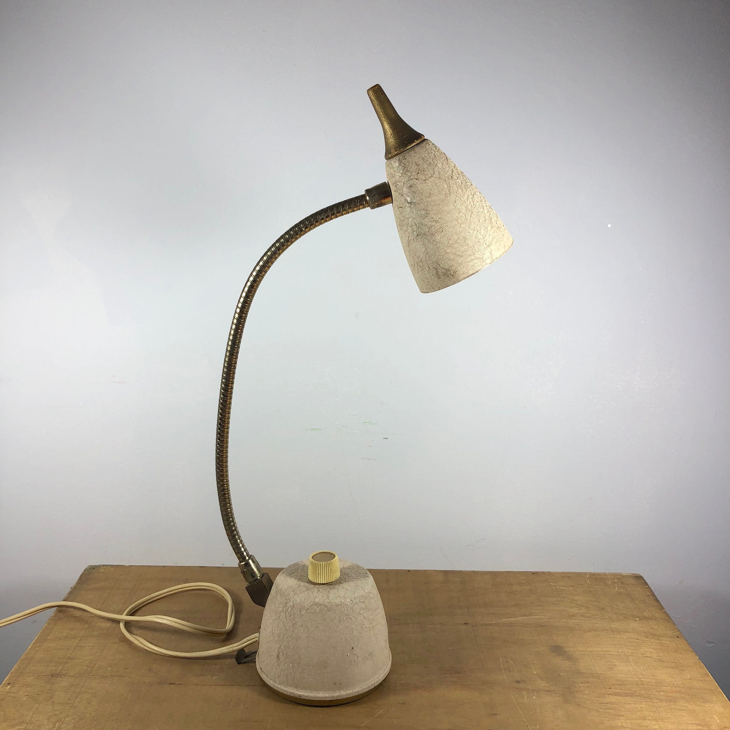 Vintage Mid Century Gooseneck Lamp with Cone Shade by Eagle
