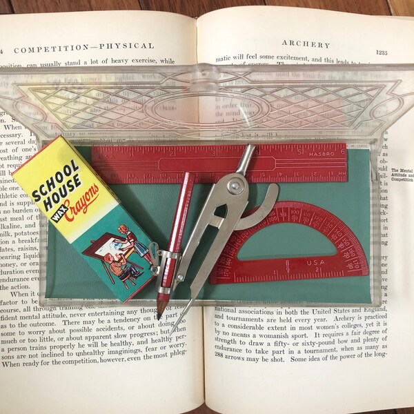 Vintage Protractor Set Etsy