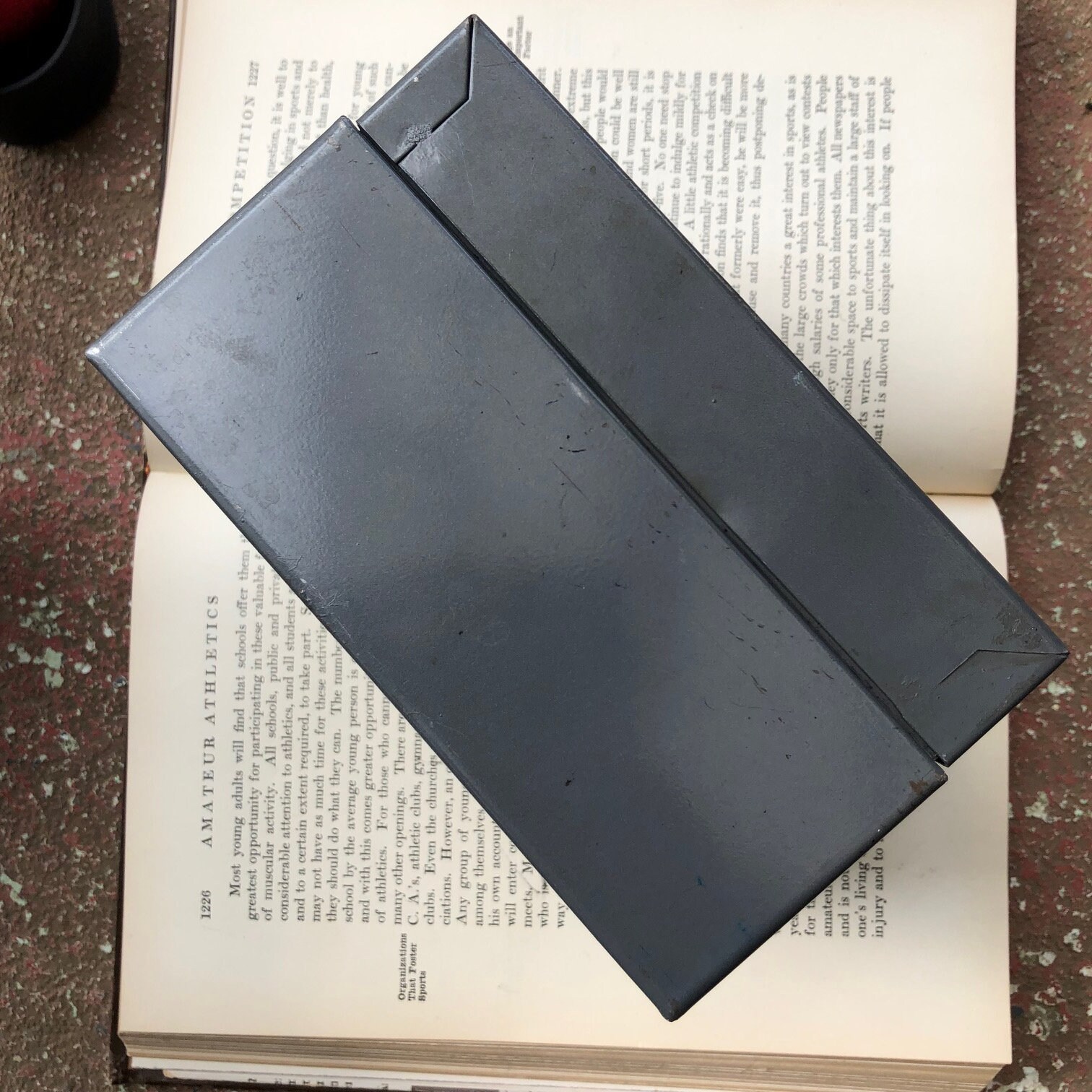 Vintage Gray Metal Small File Box for Index Cards, Addresses, Recipes ...