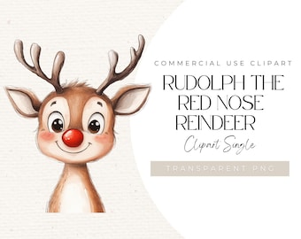 Niedlich Rudolph die rote Nase Reindeer Clipart | EINZELBILD | Weihnachten Hirsch, Weihnachten Clipart, Weihnachtskarten, schrullig, lustig, Rentier PNG