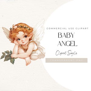 Baby Angel Clipart | SINGLE PNG | Cute Baby, Cute Angel, Angel Art, Nursery Clip Art, Baby Shower Clip Art, 300 DPI, Commercial License