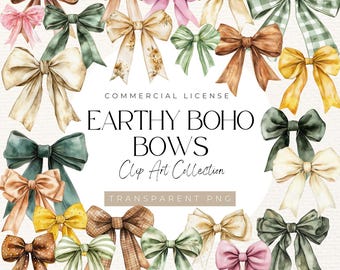Clipart aquarelle de noeuds bohèmes – tons terreux, 45 images PNG (téléchargement numérique)