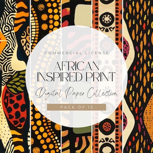 Papier numérique africain – 12 modèles sans couture | Imprimés tribaux, textures audacieuses, arrière-plans inspirés de tissus ethniques | Téléchargement instantané | 300 ppp