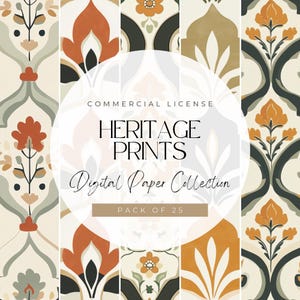 Heritage imprime un modèle sans couture | Papier numérique floral | Papier peint ethnique indien imprimé | Design d'inspiration moghole, 300 ppp