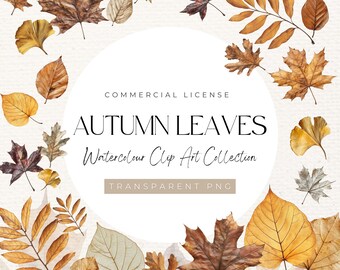 Dried Autumn Leaves Clip Art | Fall Scrapbooking (Digital Download)