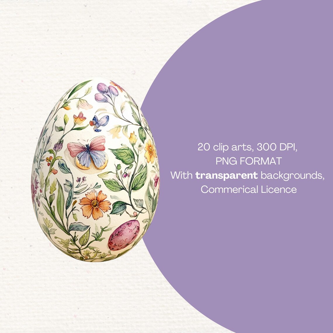 Watercolor Floral Easter Eggs Clipart | Spring PNG (commercial Use) - Etsy