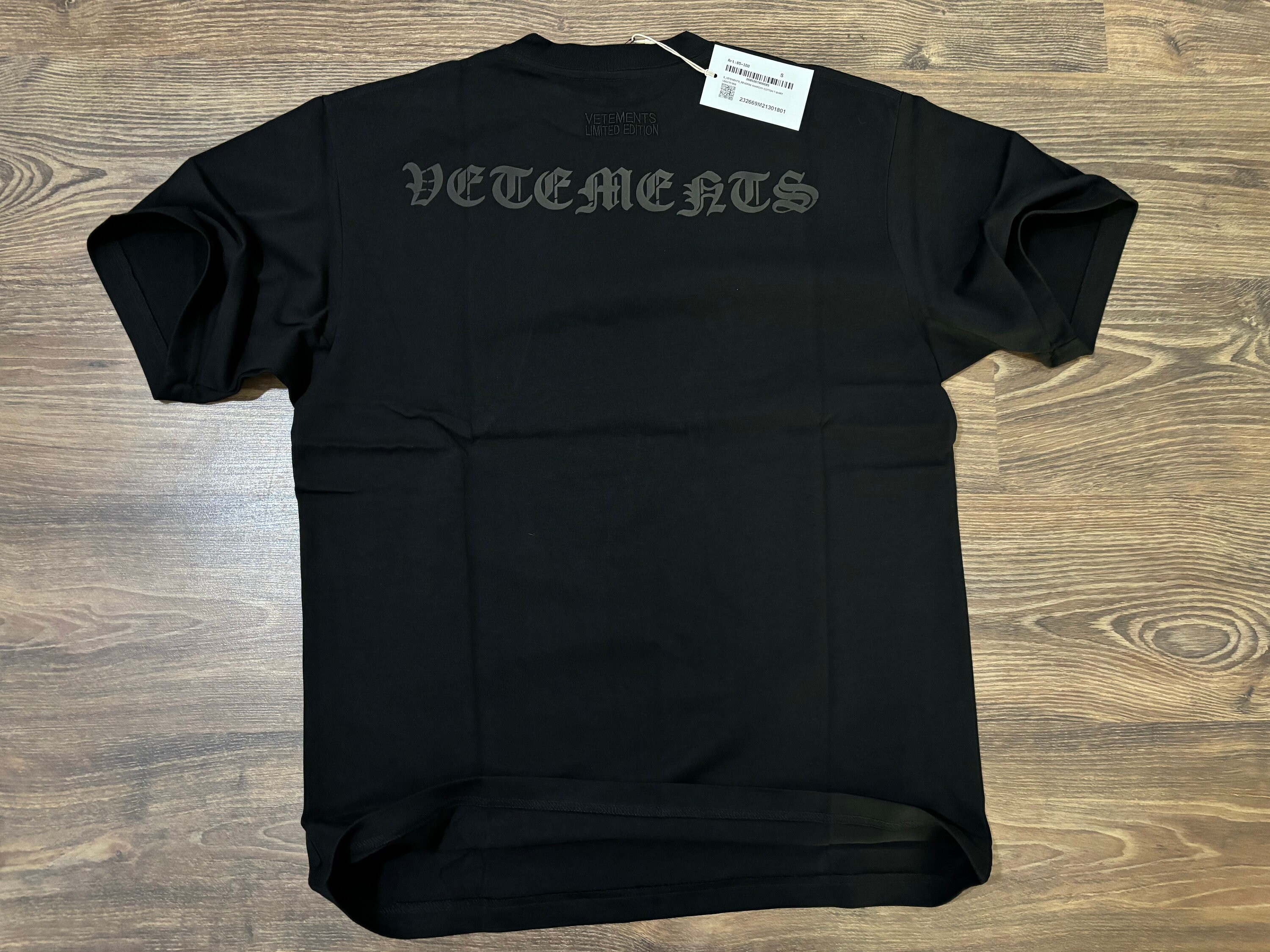 VETEMENTS anarchy Oversized T-shirt Black All Sizes 
