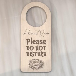 Personalised Door Hanger, Engraved Birch Plywood Sign, Custom Name