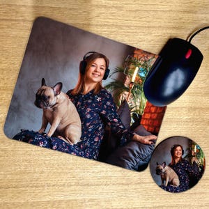 Alfombrilla de ratón personalizada de 24 x 20 cm / Añade cualquier foto, logotipo o texto / Alfombrilla de ratón de oficina, alfombrilla de ratón para juegos, alfombrilla de ratón con foto personalizada para regalo