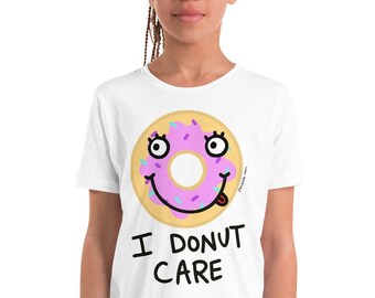 I Donut Care by Jelene - Youth Short Sleeve T-Shirt Tee