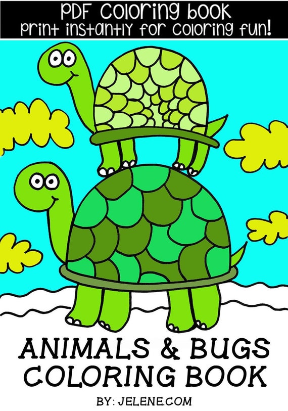 Download Digital Coloring Book By Jelene Animals And Bugs Coloring Etsy