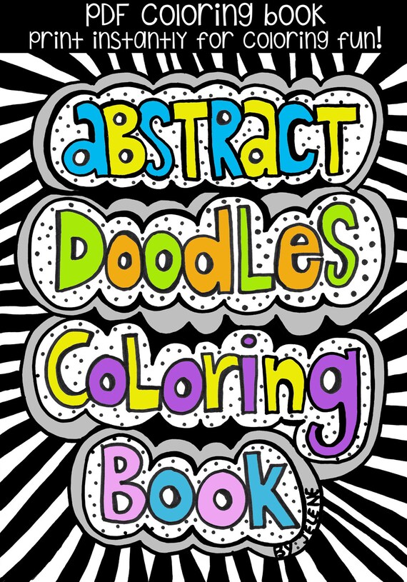 Pdf Instant Download Abstract Doodles Coloring Book For Kids Etsy