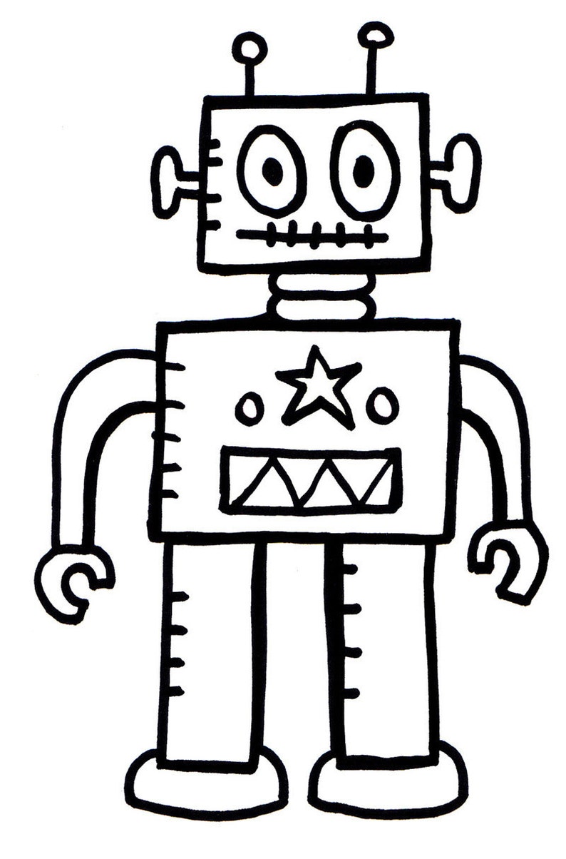 PDF the Robot Coloring Book for Kids Robots Boys Kids | Etsy