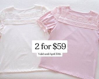 Pink and Cream Lolita Cotton Blouse [2 for 59 USD]