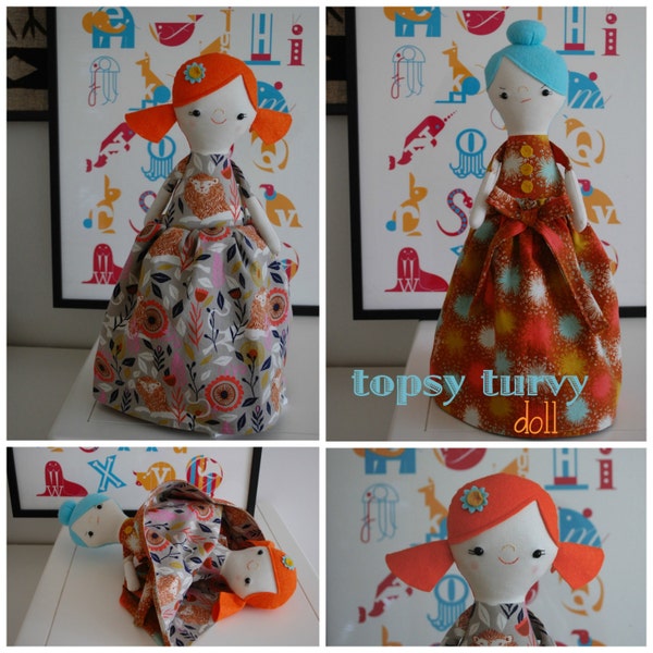 Trixie and Tess: A Topsy Turvy Doll - PDF Sewing Pattern With Step-By-Step Photos