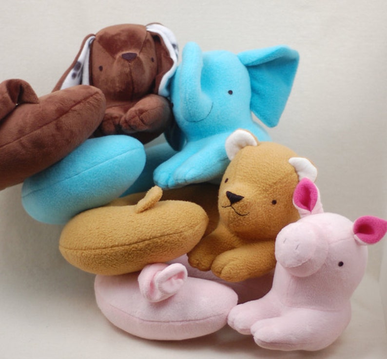 Animal Neck Pillows PDF Sewing Pattern Easy to Sew Gift for a Tween or Teen image 2