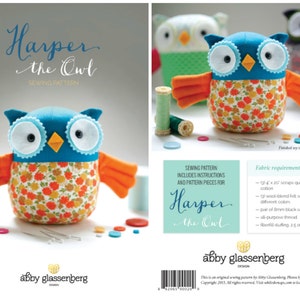 Owl Kit and sewing pattern. Sewing kit. Plushie kit. Sew your own softie kit. Woodland owl sewing pattern and kit. Sew it yourself owl. image 2